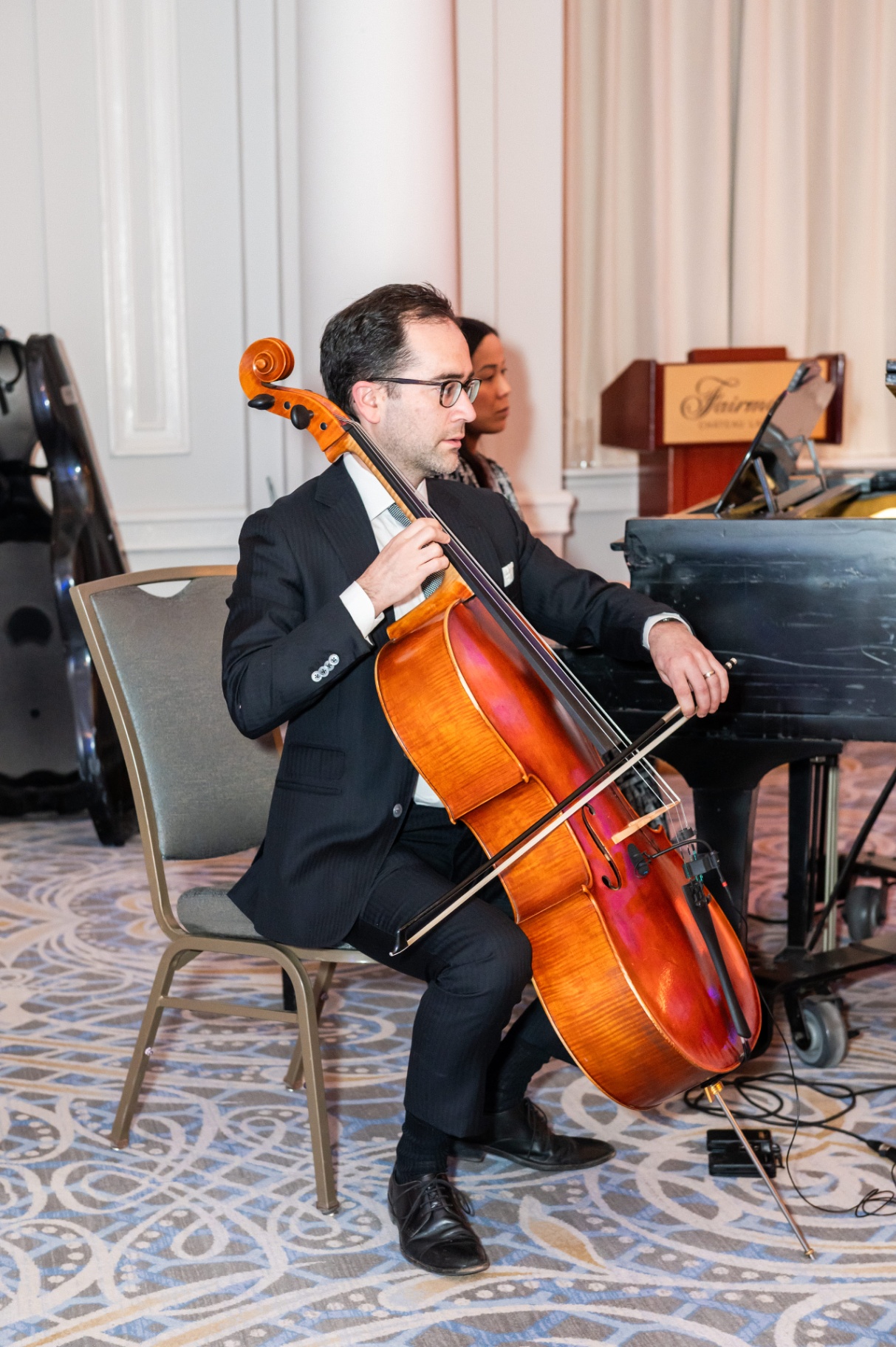 Live cello performance during the Business & Philanthropy Gala Night