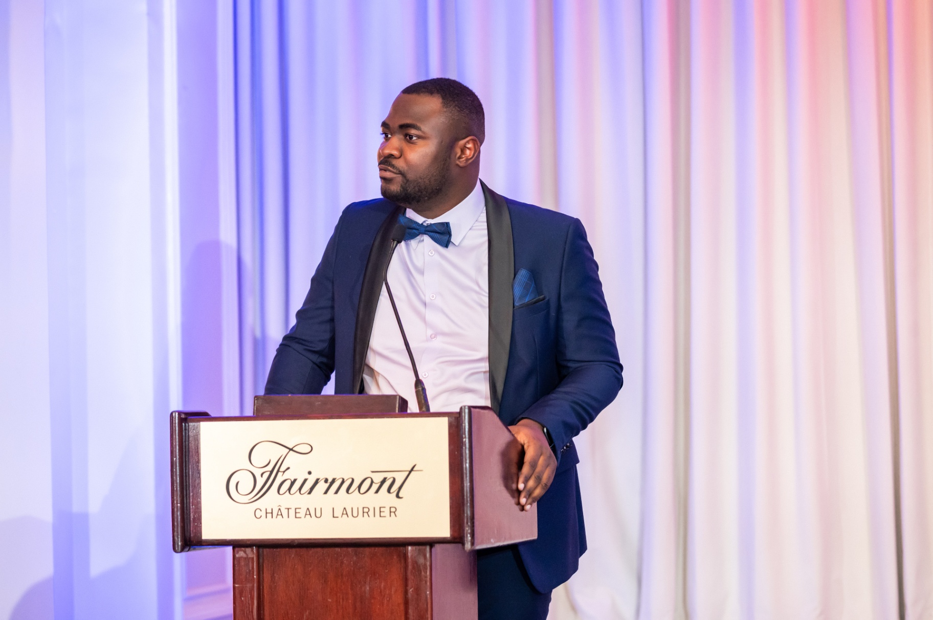 Host at the Fairmont Château Laurier lectern during the gala program
